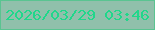 文字の大きさ：5、枠の色：5ac491、背景の色：90c0ab、文字の色：20d78b 無料ブログパーツのブログ時計