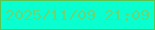 文字の大きさ：2、枠の色：5ac551、背景の色：0affd0、文字の色：61d978 無料ブログパーツのブログ時計