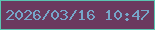 文字の大きさ：3、枠の色：5ac5b1、背景の色：6b3a5f、文字の色：76a6ca 無料ブログパーツのブログ時計