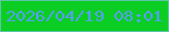 文字の大きさ：1、枠の色：5ac6a6、背景の色：0ccd24、文字の色：559ff7 無料ブログパーツのブログ時計