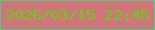 文字の大きさ：4、枠の色：5aca81、背景の色：ce7679、文字の色：6ad01c 無料ブログパーツのブログ時計