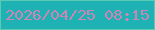 文字の大きさ：2、枠の色：5acab5、背景の色：1eb2b5、文字の色：cd86b4 無料ブログパーツのブログ時計