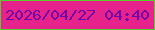 文字の大きさ：5、枠の色：5acb2c、背景の色：e6228d、文字の色：7503a4 無料ブログパーツのブログ時計