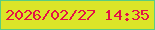文字の大きさ：1、枠の色：5acd7f、背景の色：dbe528、文字の色：e41146 無料ブログパーツのブログ時計