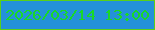 文字の大きさ：2、枠の色：5ad018、背景の色：2491d9、文字の色：19d827 無料ブログパーツのブログ時計