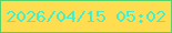 文字の大きさ：2、枠の色：5ad26c、背景の色：ffdd50、文字の色：44efcd 無料ブログパーツのブログ時計