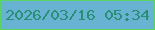 文字の大きさ：4、枠の色：5ad563、背景の色：67b3d1、文字の色：288e76 無料ブログパーツのブログ時計