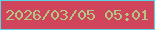 文字の大きさ：2、枠の色：5ad6e9、背景の色：d0455b、文字の色：b2c783 無料ブログパーツのブログ時計