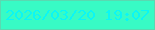 文字の大きさ：3、枠の色：5ad9b1、背景の色：38fbc5、文字の色：0bf7f4 無料ブログパーツのブログ時計