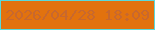 文字の大きさ：4、枠の色：5ad9db、背景の色：e2720e、文字の色：c8682e 無料ブログパーツのブログ時計