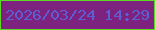 文字の大きさ：3、枠の色：5ada21、背景の色：7e227f、文字の色：5e5ed3 無料ブログパーツのブログ時計