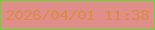 文字の大きさ：2、枠の色：5add30、背景の色：df8e89、文字の色：db8b48 無料ブログパーツのブログ時計