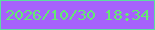 文字の大きさ：5、枠の色：5adfa0、背景の色：a662fb、文字の色：64ea72 無料ブログパーツのブログ時計