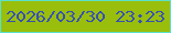 文字の大きさ：3、枠の色：5ae0c9、背景の色：99bf0c、文字の色：3750b3 無料ブログパーツのブログ時計