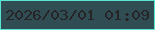 文字の大きさ：2、枠の色：5ae5d2、背景の色：2f4d52、文字の色：272428 無料ブログパーツのブログ時計