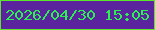 文字の大きさ：1、枠の色：5ae727、背景の色：5b239d、文字の色：2bf053 無料ブログパーツのブログ時計