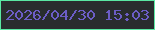 文字の大きさ：5、枠の色：5ae8a3、背景の色：292d2e、文字の色：6c5dc6 無料ブログパーツのブログ時計