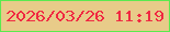 文字の大きさ：2、枠の色：5aea4f、背景の色：e8cb89、文字の色：f02942 無料ブログパーツのブログ時計