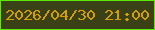 文字の大きさ：1、枠の色：5aec03、背景の色：3b4116、文字の色：d59e02 無料ブログパーツのブログ時計