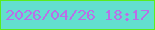 文字の大きさ：5、枠の色：5aec1f、背景の色：63dfcf、文字の色：ba6fe7 無料ブログパーツのブログ時計