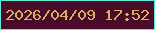 文字の大きさ：4、枠の色：5aecd7、背景の色：490b28、文字の色：daaf63 無料ブログパーツのブログ時計