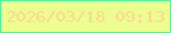 文字の大きさ：3、枠の色：5aef98、背景の色：edfe90、文字の色：fed494 無料ブログパーツのブログ時計