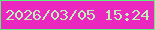 文字の大きさ：2、枠の色：5af279、背景の色：ea28bf、文字の色：bff0b8 無料ブログパーツのブログ時計
