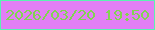 文字の大きさ：2、枠の色：5af3b1、背景の色：e27ff5、文字の色：81d451 無料ブログパーツのブログ時計