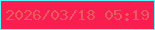 文字の大きさ：2、枠の色：5af5ff、背景の色：f91e50、文字の色：ed595f 無料ブログパーツのブログ時計