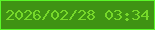 文字の大きさ：4、枠の色：5af729、背景の色：3f9313、文字の色：76d82a 無料ブログパーツのブログ時計