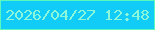 文字の大きさ：3、枠の色：5af8bc、背景の色：10ccf7、文字の色：8cf7da 無料ブログパーツのブログ時計