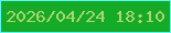 文字の大きさ：2、枠の色：5af8f1、背景の色：16aa29、文字の色：acd76c 無料ブログパーツのブログ時計