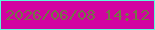 文字の大きさ：4、枠の色：5afadb、背景の色：d102a1、文字の色：747446 無料ブログパーツのブログ時計