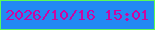 文字の大きさ：3、枠の色：5afb57、背景の色：2289f3、文字の色：cd05a1 無料ブログパーツのブログ時計