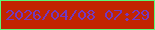 文字の大きさ：5、枠の色：5afb77、背景の色：c22501、文字の色：7338bf 無料ブログパーツのブログ時計