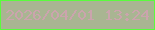文字の大きさ：4、枠の色：5afc3d、背景の色：a9b592、文字の色：cba4ad 無料ブログパーツのブログ時計
