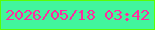 文字の大きさ：2、枠の色：5afd04、背景の色：42f59c、文字の色：ff2b9f 無料ブログパーツのブログ時計