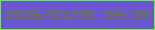 文字の大きさ：2、枠の色：5afd24、背景の色：6b55d2、文字の色：648023 無料ブログパーツのブログ時計