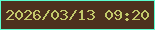 文字の大きさ：2、枠の色：5afdcf、背景の色：4d311e、文字の色：c3c96a 無料ブログパーツのブログ時計