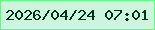 文字の大きさ：5、枠の色：5aff7d、背景の色：cdf5dc、文字の色：03331f 無料ブログパーツのブログ時計