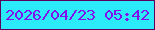 文字の大きさ：2、枠の色：5b005b、背景の色：2bebfb、文字の色：8311ed 無料ブログパーツのブログ時計