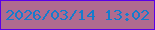 文字の大きさ：4、枠の色：5b00e7、背景の色：b06b8f、文字の色：157ccd 無料ブログパーツのブログ時計