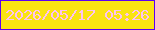 文字の大きさ：4、枠の色：5b00f2、背景の色：fae411、文字の色：fdc3f1 無料ブログパーツのブログ時計