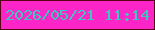 文字の大きさ：1、枠の色：5b0116、背景の色：fb25c8、文字の色：40c5be 無料ブログパーツのブログ時計