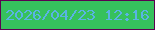 文字の大きさ：2、枠の色：5b0151、背景の色：36c15d、文字の色：5ab3e4 無料ブログパーツのブログ時計