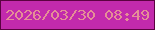 文字の大きさ：3、枠の色：5b0240、背景の色：c22aac、文字の色：e58e96 無料ブログパーツのブログ時計