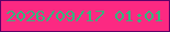 文字の大きさ：5、枠の色：5b0268、背景の色：fc2982、文字の色：36b47c 無料ブログパーツのブログ時計