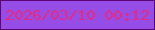 文字の大きさ：5、枠の色：5b0473、背景の色：964de6、文字の色：e8297f 無料ブログパーツのブログ時計