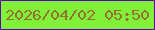 文字の大きさ：1、枠の色：5b04b6、背景の色：81f038、文字の色：937132 無料ブログパーツのブログ時計
