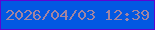 文字の大きさ：4、枠の色：5b05d2、背景の色：0258e2、文字の色：a184a2 無料ブログパーツのブログ時計